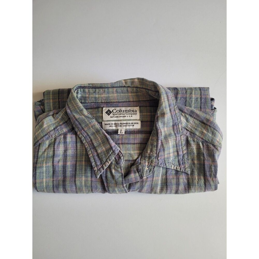 Columbia Sportswear Womens Size L Sleeveless Plaid Trail Hiking Shirt